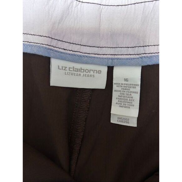 Liz Claiborne Lizwear Jeans Brown Corduroy Pants Stretch Size 16 NWT - Picture 4 of 12
